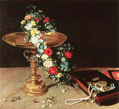 Still Life with a Wreath of Flowers, 1618 | Jan Bruegel the Elder