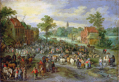 A Village Market, Undated | Jan Bruegel the Elder | Painting Reproduction