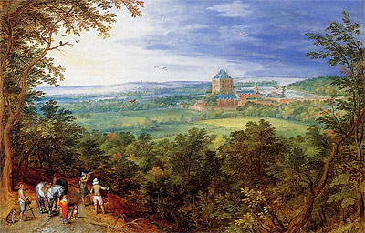 Landscape with the Chateau de Mariemont, Undated | Jan Bruegel the Elder | Gemälde Reproduktion