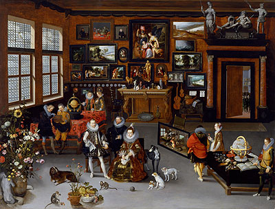 The Archdukes Albert and Isabella Visiting a Collector's Cabinet, c.1621/23 | Jan Bruegel the Elder | Painting Reproduction