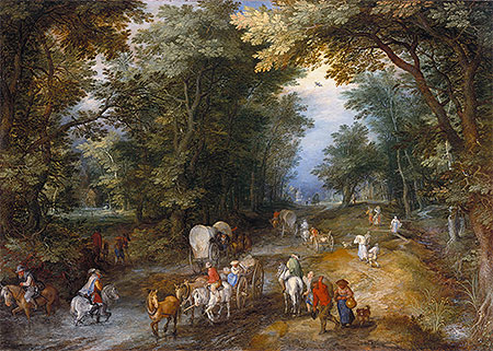 Busy Forest Track, 1605 | Jan Bruegel the Elder | Painting Reproduction