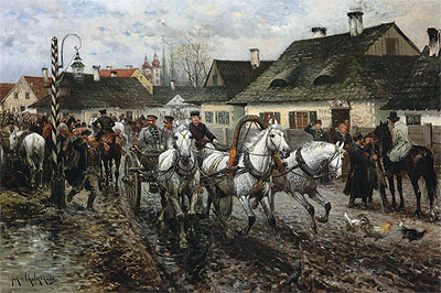 A Horse Market in Poland, 1886 | Jan van Chelminski | Gemälde Reproduktion