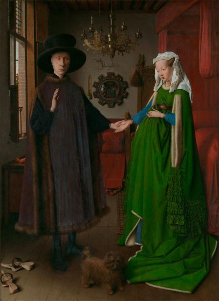 Porträt von Giovanni Arnolfini und seiner Frau, 1434 | Jan van Eyck | Gemälde Reproduktion