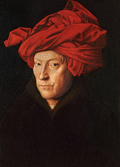 A Man in a Turban (Possibly a Self-Portrait), 1433 | Jan van Eyck | Painting Reproduction