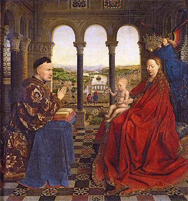 The Virgin of Chancellor Rolin, c.1435 | Jan van Eyck | Painting Reproduction