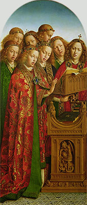 The Singing Angels (The Ghent Altarpiece), 1432 | Jan van Eyck | Painting Reproduction