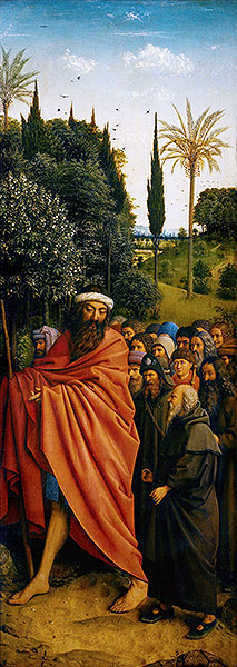 The Pilgrims (The Ghent Altarpiece), 1432 | Jan van Eyck | Painting Reproduction