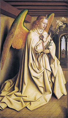 The Angel Gabriel passes the Message to Maria (The Ghent Altarpiece), 1432 | Jan van Eyck | Painting Reproduction
