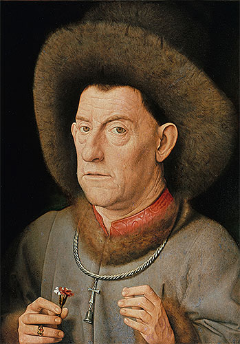 Man with Pinks, undated | Jan van Eyck | Painting Reproduction