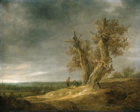 Landscape with Two Oaks, 1641 by Jan van Goyen | Painting Reproduction