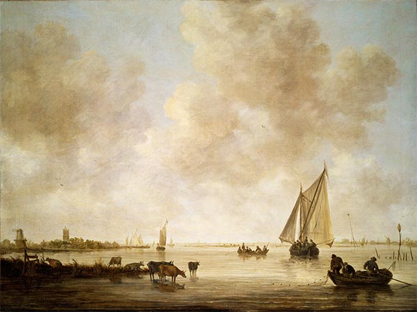 Flußlandschaft mit Fischern, 1644 | Jan van Goyen | Gemälde Reproduktion