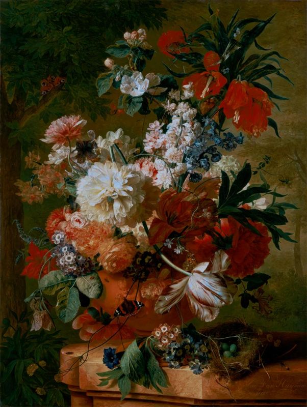 Flowers in a Vase, 1726 by Jan van Huysum | Painting Reproduction