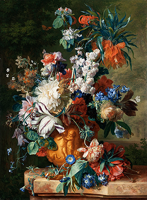 Bouquet of Flowers in an Urn, 1724 | Jan van Huysum | Painting Reproduction