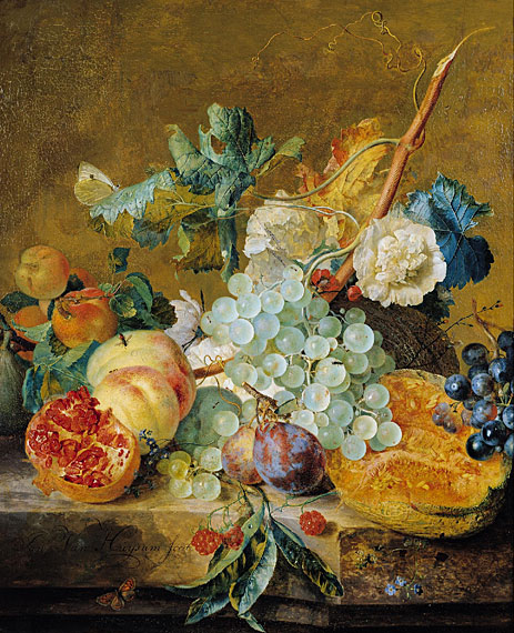 Flowers and Fruit, c.1715/30 by Jan van Huysum | Painting Reproduction
