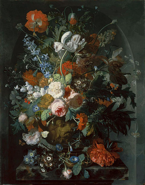 Vase of Flowers in a Niche, c.1732/36 | Jan van Huysum | Gemälde Reproduktion