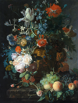 Stilleben mit Blumen und Früchten | Jan van Huysum | Gemälde Reproduktion