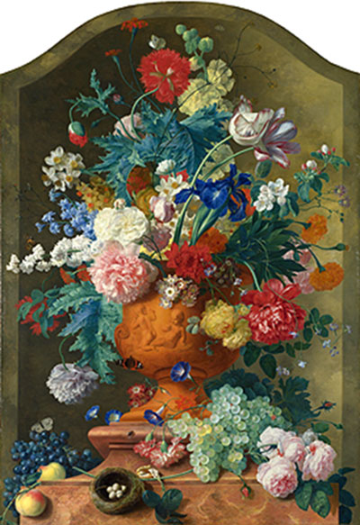Blumen in einer Terrakottavase | Jan van Huysum | Gemälde Reproduktion