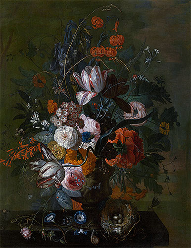 Bouquet of Flowers, b.1716 | Jan van Huysum | Painting Reproduction