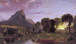 View near Sherburne, Chenango County, New York, 1853 by Jasper Francis Cropsey | Painting Reproduction