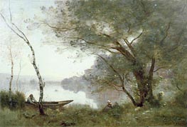 The Boatman of Mortefontaine, c.1865/70 von Corot | Gemälde-Reproduktion