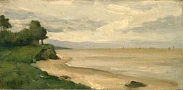 Beach near Etretat, c.1872 by Corot | Painting Reproduction