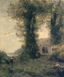 Pastorale, 1873 von Corot | Gemälde-Reproduktion
