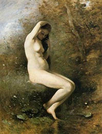 Venus at Her Bath, c.1873/74 by Corot | Painting Reproduction