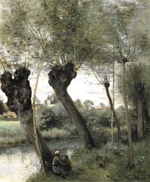 Willows on the Banks of the Scarpe, c.1871/72 by Corot | Painting Reproduction