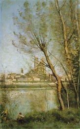 The Cathedral of Mantes, c.1865/69 von Corot | Gemälde-Reproduktion