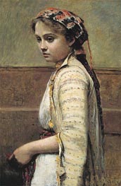 The Greek Girl, c.1868/70 by Corot | Painting Reproduction