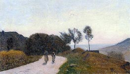 A Road in the Countryside, Near Lake Leman, c.1845/55 von Corot | Gemälde-Reproduktion
