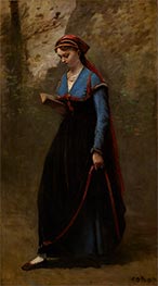 The Reader, 1868 von Corot | Gemälde-Reproduktion
