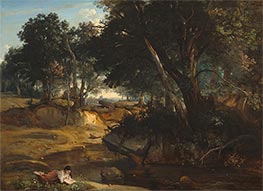Wald von Fontainebleau, 1834 von Corot | Gemälde-Reproduktion