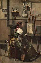 Das Atelier des Künstlers, c.1868 von Corot | Gemälde-Reproduktion