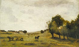 Blick in der Nähe von Epernon, c.1850/60 von Corot | Gemälde-Reproduktion