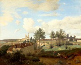 Soissons von Mr. Henrys Fabrik aus gesehen | Corot | Gemälde Reproduktion