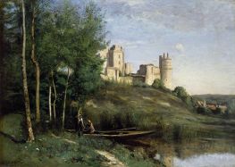 Ruins of the Château de Pierrefonds, c.1866/67 by Corot | Painting Reproduction