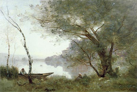 The Boatman of Mortefontaine, c.1865/70 | Corot | Gemälde Reproduktion