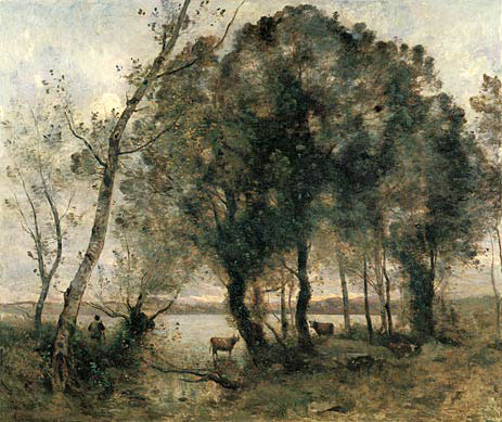 The Lake, 1861 | Corot | Painting Reproduction