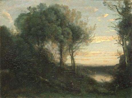 Abend, c.1850/60 | Corot | Gemälde Reproduktion