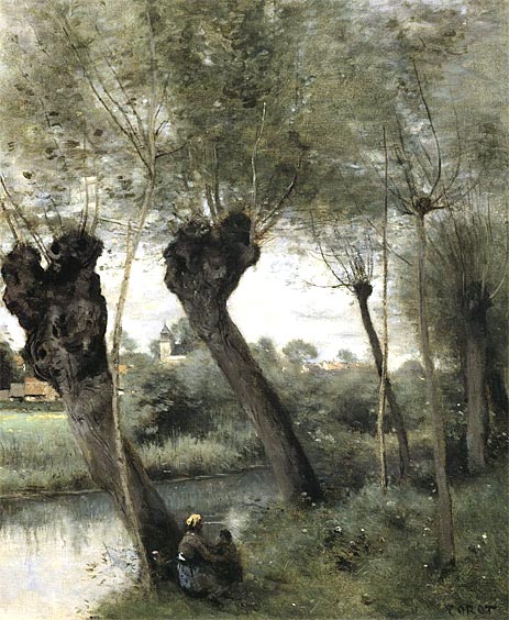 Willows on the Banks of the Scarpe, c.1871/72 | Corot | Gemälde Reproduktion