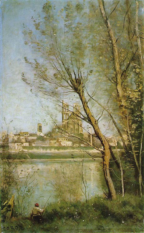 The Cathedral of Mantes, c.1865/69 | Corot | Gemälde Reproduktion