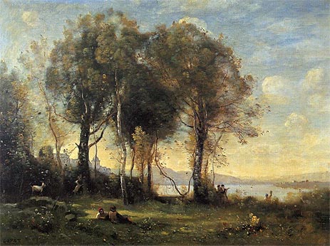 Goatherds on the Borromean Islands, c.1866 | Corot | Painting Reproduction