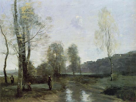 Kanal in Picardi, c.1865/71 | Corot | Gemälde Reproduktion