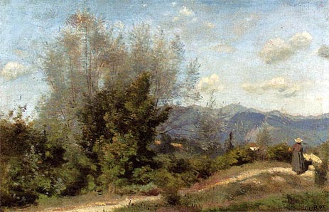 In the Vicinity of Geneva, c.1845/50 by Corot | Painting Reproduction