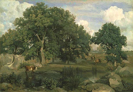 Wald von Fontainebleau, 1846 | Corot | Gemälde Reproduktion