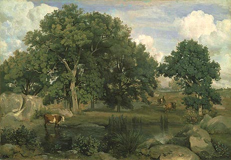 Forest of Fontainbleau, 1846 by Corot | Painting Reproduction