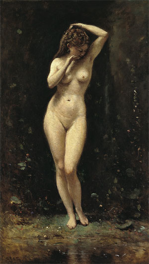 Diana Bathing - The Fountain, c.1869/70 by Corot | Painting Reproduction