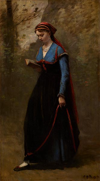 The Reader, 1868 | Corot | Gemälde Reproduktion