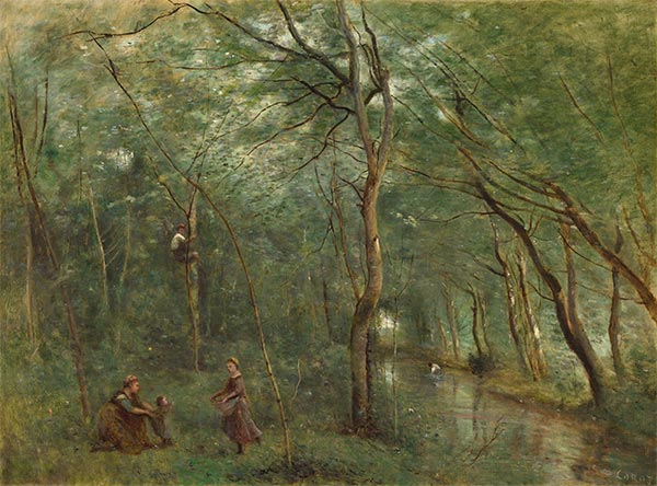 Die Aalsammler, c.1860/65 | Corot | Gemälde Reproduktion